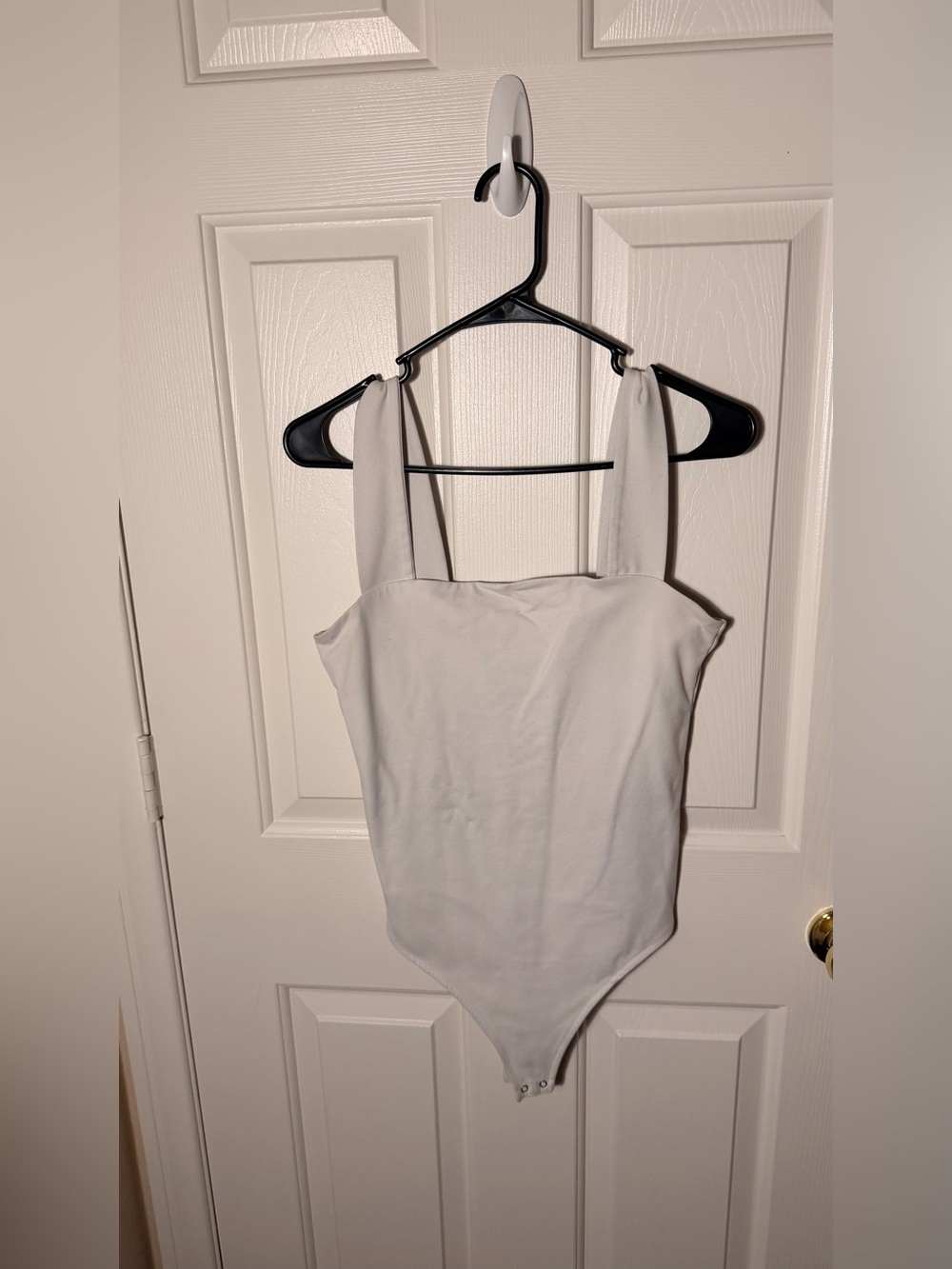 Abercrombie & Fitch White Wide-Strap Bodysuit